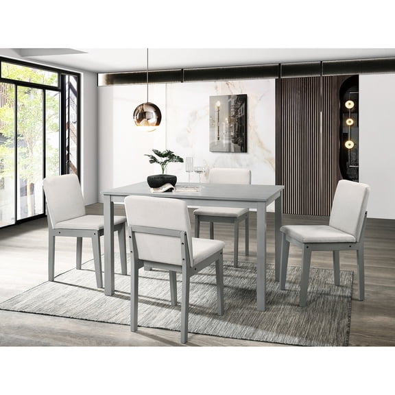 Dining Set for 4 | Modern and Classic Transitional Design | Rubberwood Veneer Table | Saves Space in College Dorms