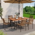 thumbnail image 1 of LAUSAINT HOME 7-Piece Outdoor Patio Dining Set, Rattan Chair and Wood-Grain Table, All-Weather Furniture for Garden or Backyard, 1 of 9