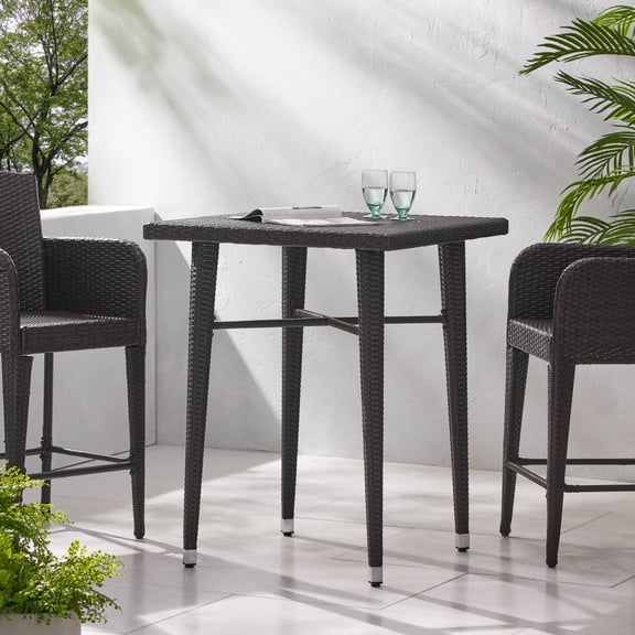 Dining Sets, 32" SQUARE WICKER BAR TABLE, Brown Multi Kitchen Sets,Rattan Wooden Dining Sets, Furniture Dining and Kitchen Sets 32" SQUARE WICKER BAR TABLE
