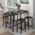 thumbnail image 1 of Dining Sets 5 Pieces Dining Table Set for 4,Black Bar Table Set with 4 Bar Stools Counter Height Bar Table and Chairs Set. Pub Table Set Breakfast Table for Kitchen, Small Space,Kitchen Sets, 1 of 9
