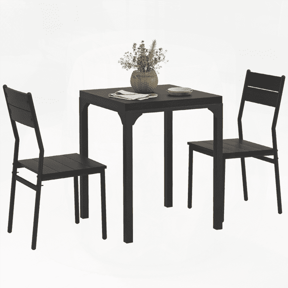Dining Sets for 2 - Modern Black with Space-Saving Design