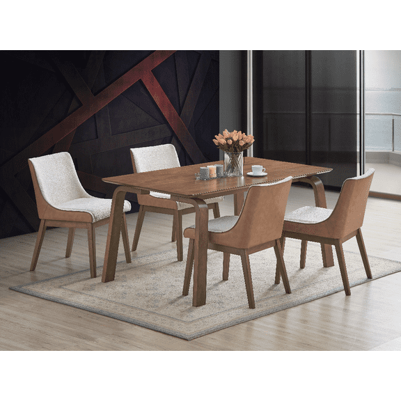 [Dining Sets for 4 - Walnut Finish & Easy Assembly - Small Space Use]