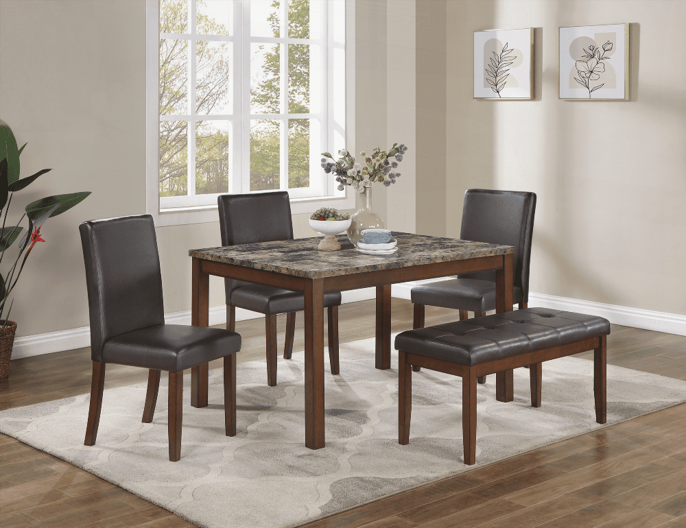 Photo inspiration: Mod Detachable Penthouse Apartment Dining Sets Reference: Dining Sets For Apartment Espresso Finish 5Pc Set With Faux