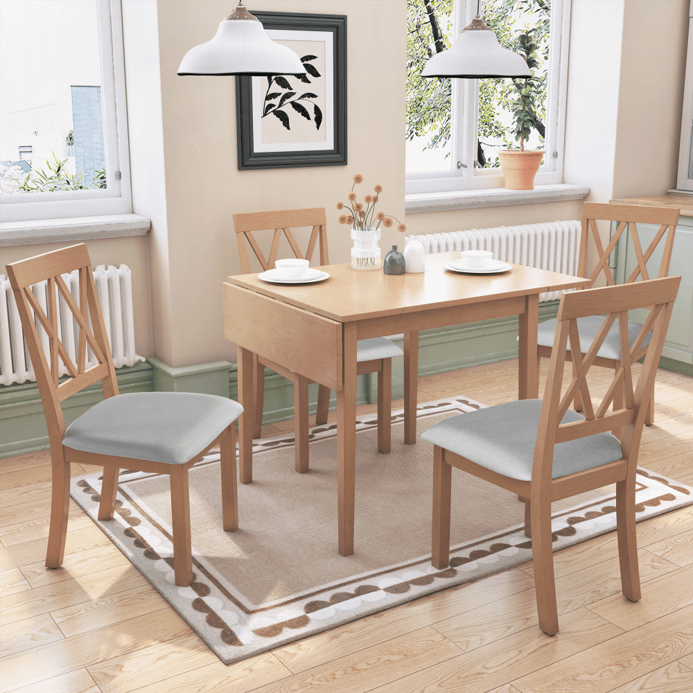 Dining Sets for Small Space - Linen Fabric with Easy Assembly and 4 ...
