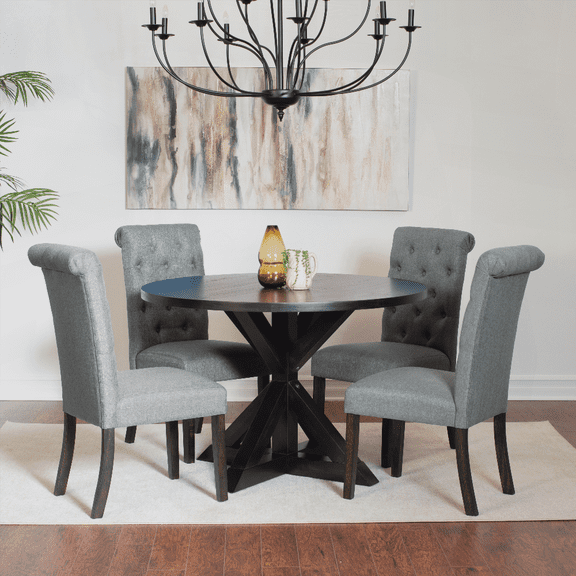 Dining Sets for Small Spaces - Black 4-Piece Dining Set with Easy Assembly and Scratch-Resistant Tabletop