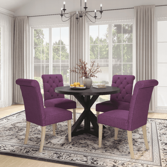 [Dining Sets for Small Spaces | Black 5-Piece Set with Easy Assembly]
