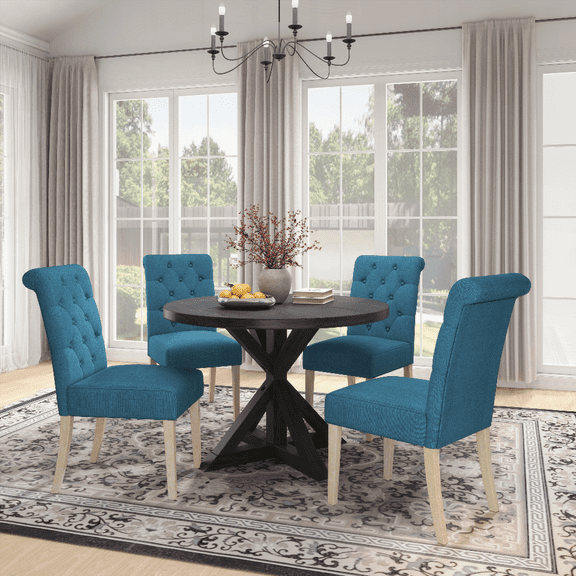[Dining Sets for Small Spaces | Black 5-Piece Set with Easy Assembly]