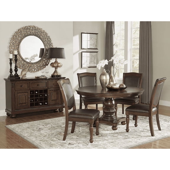 [Dining Sets for Small Spaces | Easy Assembly | Brown Cherry Finish | 4-Person Set]