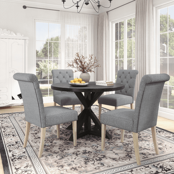 [Dining Sets for Small Spaces - Gray 5-Piece Set with Easy Assembly]