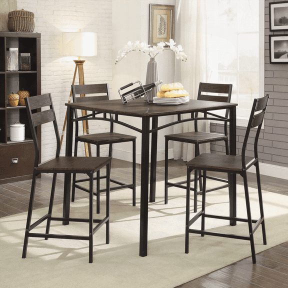 Dining Sets for Small Spaces - Industrial Style with Easy Assembly and Black Finish