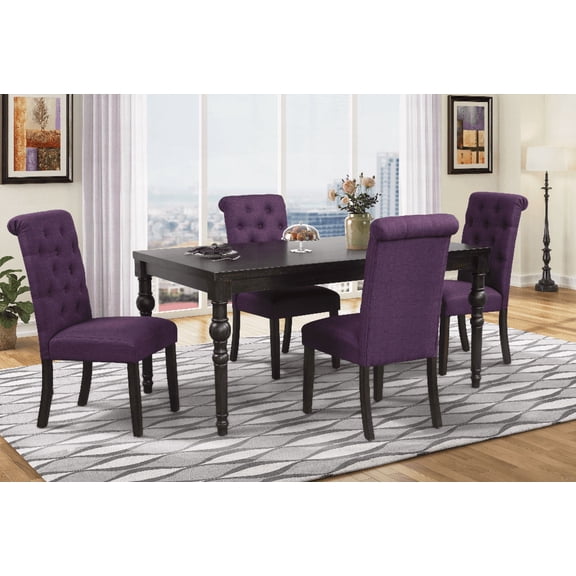 Dining Sets for Small Spaces - Leviton Urban Style Dark Wash with 4 Chairs