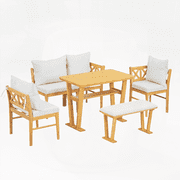 Dining Sets for Small Spaces - Solid Wood Kitchen Nook with Bench and Chairs 6-Piece