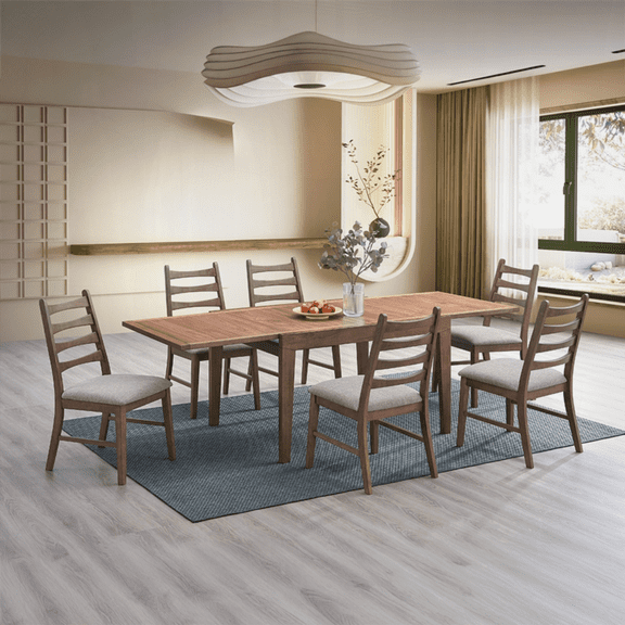 Dining Sets for Small Spaces - Walnut Finish, Easy Assembly, 4-Person Set