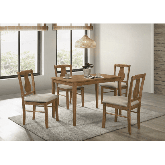[Dining Sets for Small Spaces | Weathered Oak Finish | Easy Assembly | 5PC Pack]