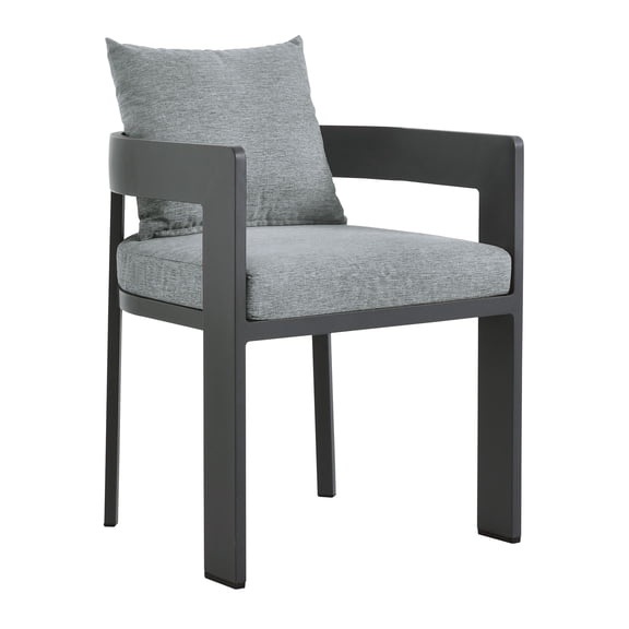 Dining Side Chair, Gray, Aluminum, Outdoor Patio Balcony Cafe Bistro Garden Hospitality Restaurant, Modern Contemporary, HB37492