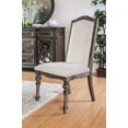 thumbnail image 1 of Dining Side Chairs Rustic Natural Tone Ivory Upholstered Seat Dining Room Set of 2pcs, 1 of 7