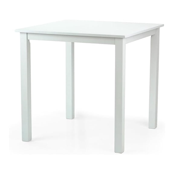 Dining Square Kitchen Table Contemporary Design Solid Wooden in White Finish