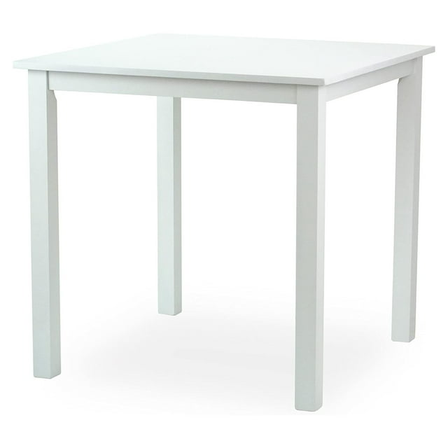 Dining Square Kitchen Table Contemporary Design Solid Wooden in White