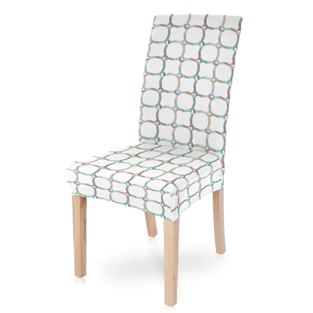 Dining Stretch Geometric Chair Cover Spandex Elastic Muiltcolor