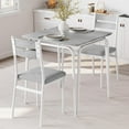 thumbnail image 1 of Dining Table for 2, Small Table and Chairs Set of 2, Square Dinette Set for 2, 3Pcs Kitchen & Dining Room Sets for Small Space (White, Table with 2 Upholstered Chairs), 1 of 7