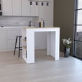 thumbnail image 1 of Dining Table with 3-Side Storage Shelves, Kitchen Bar Table with Wood Finishes, Wooden Counter Height Table Set for Kitchen, Kitchen Island for Dining Room, White, 1 of 5