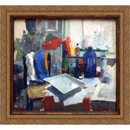 Dining Table 30x28 Large Gold Ornate Wood Framed Canvas Art by Rik Wouters