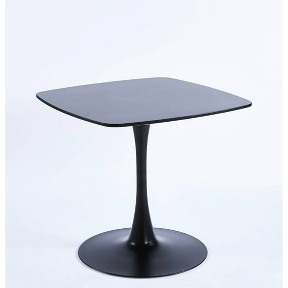 Dining Table 31.5inch, Black Matte, Metal Legs, Complements Contemporary Kitchen Styles 31.5inch With Top, Black, Legs For Durability