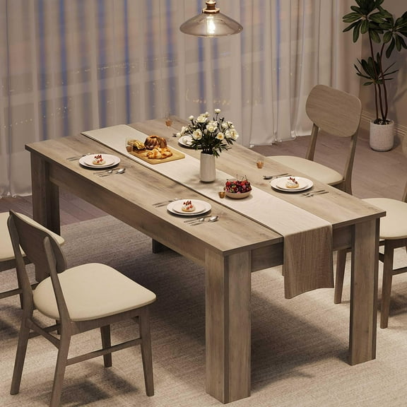 Dining Table for 4-6,63-inch Dining Tables for 4,Farmhouse Kitchen Table with Large Tabletop,Rectangular Dining Room Table,Kitchen Dining Table Dinner Table for Kitchen,Living Room（Only table）