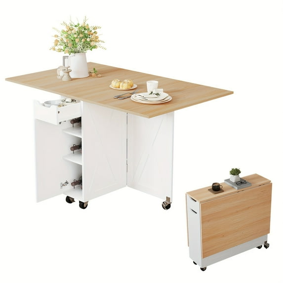Dining Table for 4, Folding Dining Table Foldable Kitchen Table ...
