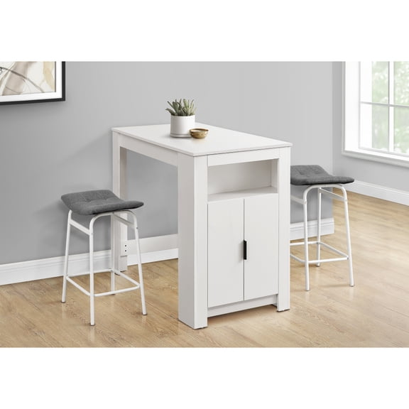 Dining Table, 48" Rectangular, Counter Height, Kitchen, Small, Storage, White Laminate, Contemporary, Modern
