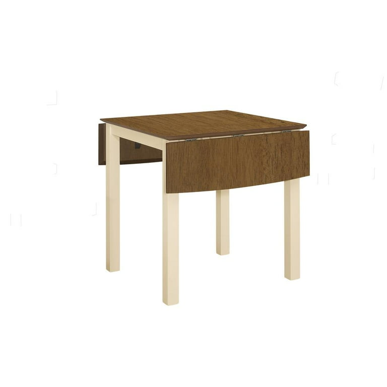 Dining Table 48 Rectangular Small Kitchen Drop Leaf Oak And Cream