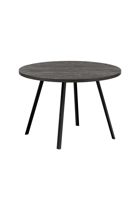 Dining Table, 48" Round, Small, Kitchen, Dining Room, Metal, Laminate, Black, Contemporary, Modern