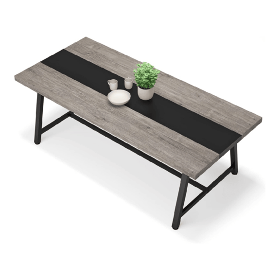 Dining Table, 70.87" Rectangular Kitchen Table, Seats 6-8, Durable Metal Frame, Easy Clean Melamine Finish, Modern Dining Room Table for Family