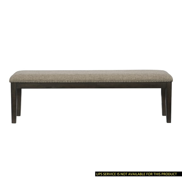 Dining Table Benches Traditional Style Wood Framed 1pc Bench Upholstered Naihead Trim Wire Brushed Rustic Brown Finish Dining Room Furniture,Furniture Dining Table Benches