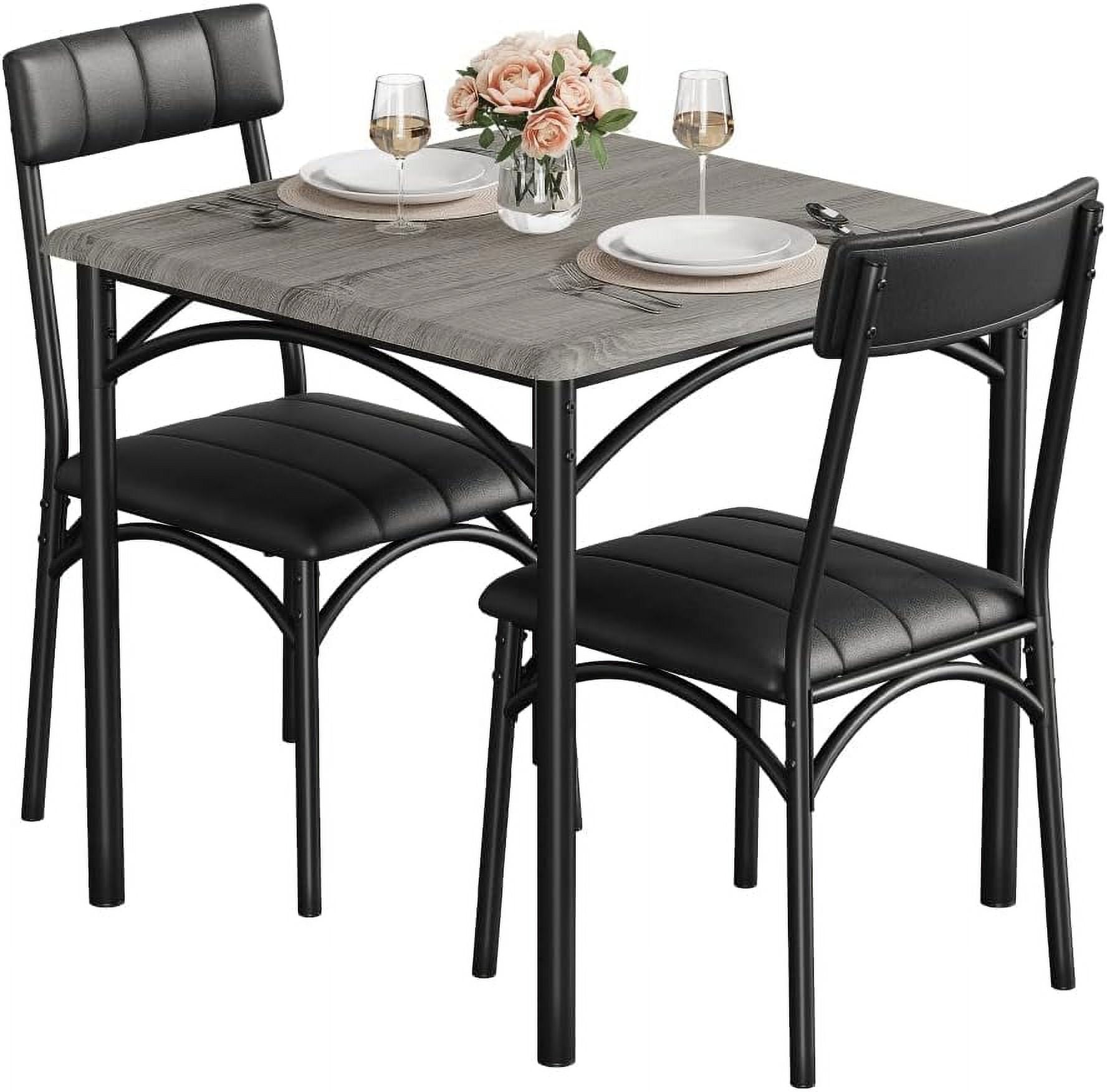 Dining Table and Chair for 2 People, Small Space Kitchen Table and Chair , Square Table and ...