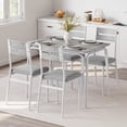 thumbnail image 1 of Dining Table with Chairs,Kitchen Table and Chairs for 4,Square Dinette Set,5 Piece Kitchen & Dining Room Sets for Small Space,Apartment (Black,Table with 4 Upholstered Chairs), 1 of 11