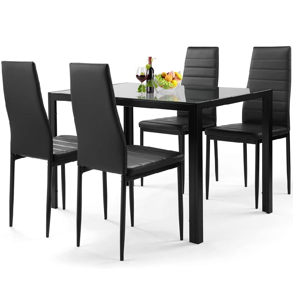 Rectangular Dining Table Set with Tempered Glass and Hungary Ubuy