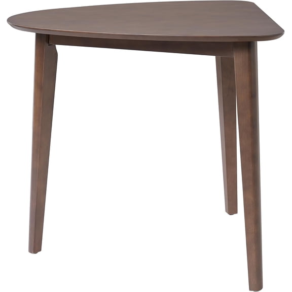 Dining Table, Corner Small Kitchen Table for 2, 36 Inch, Brown | Mid Century Modern Restaurant Tables, Space-Saving Corner Design, Small Space Curved Dinette for Home, Kitchen, Apartment