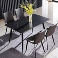 thumbnail image 1 of Dining Table, Dining Chairs Set of 4, Modern Kitchen Tables Top with Slate Stone, Metal Base & Legs for Table (GREY), 1 of 6