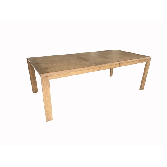 Dining Table with Expandable Leaf, Solid Wood and MDF with Elm Veneer, Modern Rounded Sides, Extends to 90 Inches for 6 People, Light Brown Finish for Dining Room or Kitchen