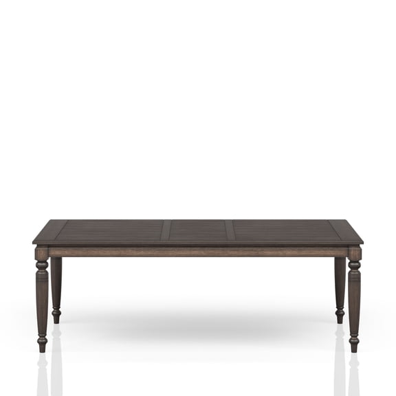Dining Table, Expandable Solid Wood and MDF with Elm Veneers, Traditional Design with Leaf Extending to 88 Inches, Chocolate Coffee Finish for Dining Room and Large Family Gatherings