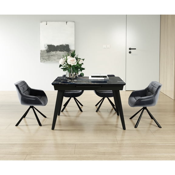 Dining Table GENOA 47(62)x31x29 NAMIBIA BLACK