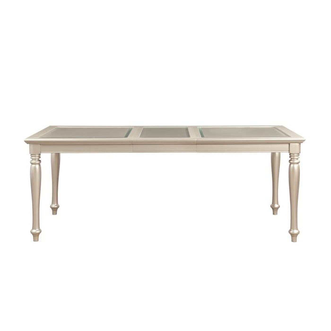 Celandine Silver Extendable Wood and Glass Dining Table
