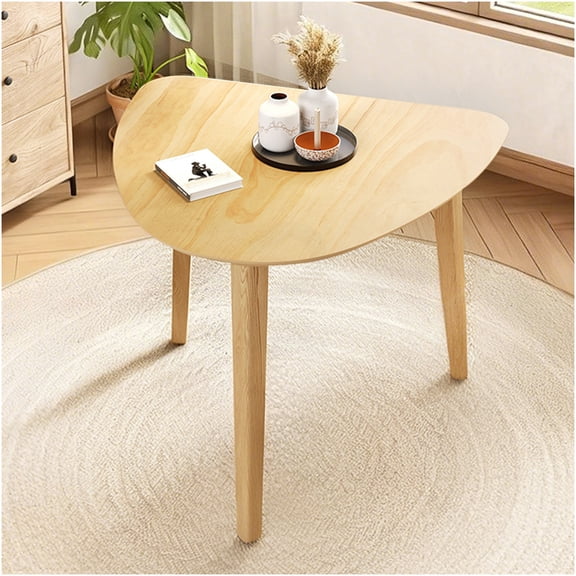 Dining Table MDF and Rubber Wood Triangle Single Piece for Small Dining Space Daily Use