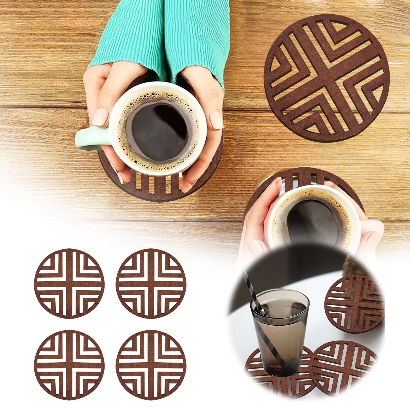 Dining Table Mat Set with Setting for 4 round Table Modern Small