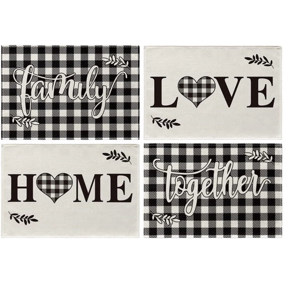 Dining Table Mats Set of 4 Placemats Washable Non-Slip Autumn Decor Fall Table Decor for Thanksgiving Halloween Farmhouse Kitchen