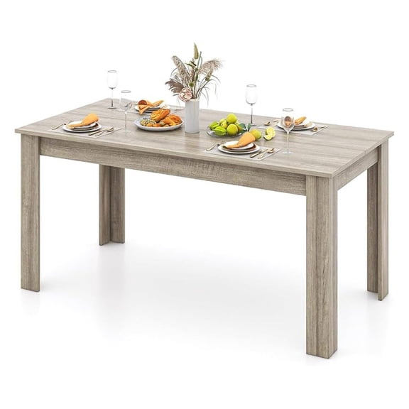 Dining Table, Modern Dining Room Table for 4-6 People, Heavy Duty Legs, Spacious Desktop, 63" Rectangular Farmhouse Kitchen Table for Home Office, Living Room, Restaurant (Oak)
