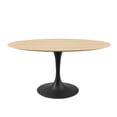 thumbnail image 1 of Dining Table, Oval, Wood, Black Brown Natural, Modern Contemporary Urban Design, Kitchen Room Cafe Bistro Restaurant Hospitality, 1 of 6