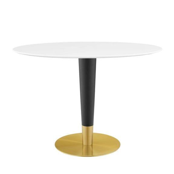Dining Table, Oval, Wood, Metal Steel, Gold White, Modern Contemporary Urban Design, Kitchen Room Cafe Bistro Restaurant Hospitality