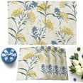 thumbnail image 1 of Dining Table Placemats Set Of 6(Cotton Linen),Vintage Floral Plant,Heat Resistant Non-Slip Table Mats,Yellow Blue,Indoor Outdoor Table Placemat for Holiday Banquet Kitchen Table Decor,Machine Washable, 1 of 1